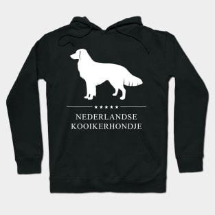 Nederlandse Kooikerhondje Dog White Silhouette Hoodie